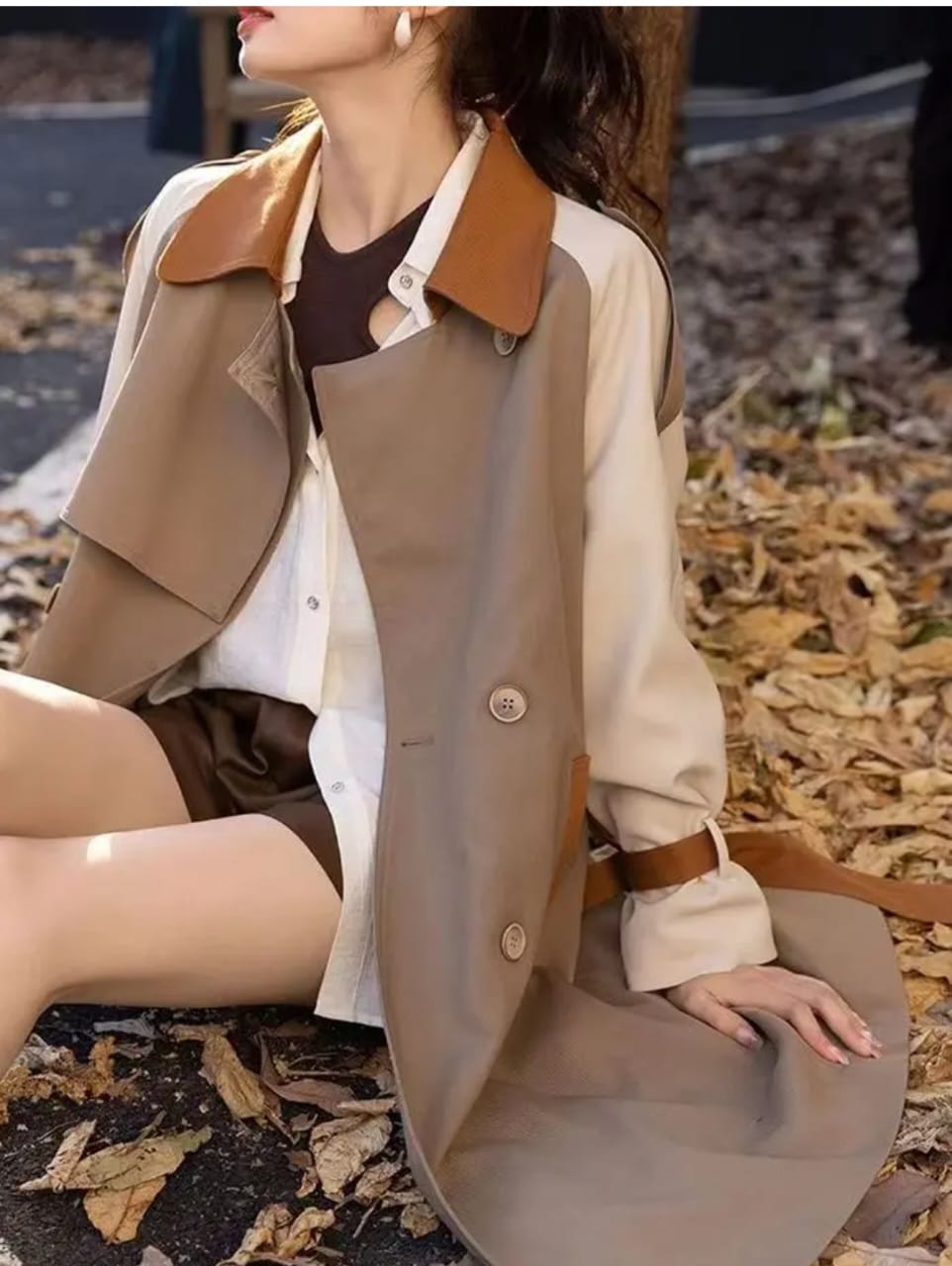 Western Couture Women's Color-Block Trench Coat - Premium Long Winter Jacket