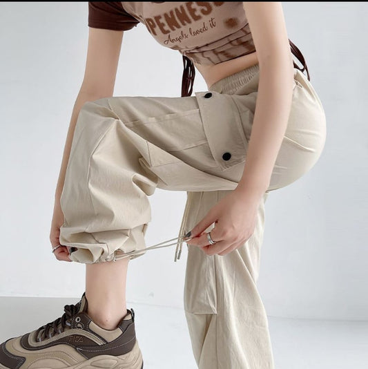 Western Couture Imported Wide Leg Cargo Pants for Women