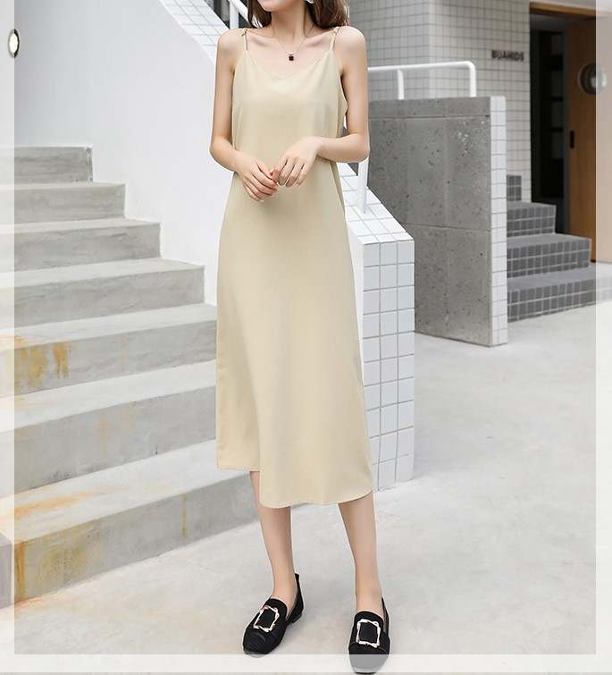 Western Couture Minimalist Layering Suspender Midi Slip Dress