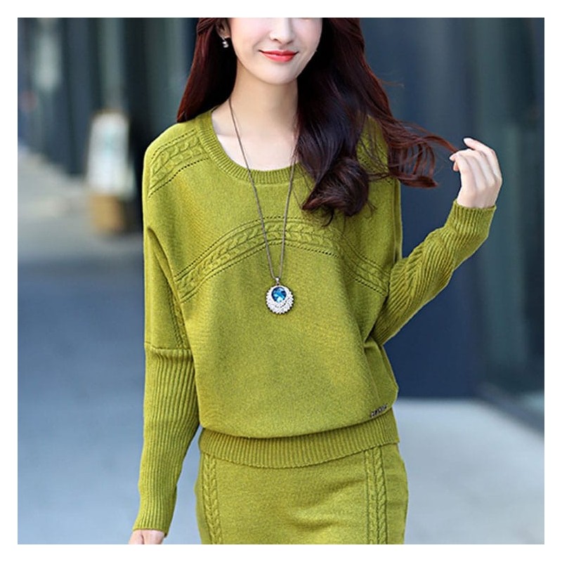 Imported Soft Woolen Knitted Top and Skirt Casual Coord Set Imported Soft Woolen Knitted Top and Skirt Casual Coord Set