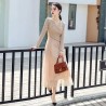 Imported Spring Occasion Long Sleeves A-line Flare Party Wear Dress