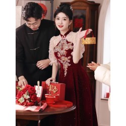 Elegant EAGLELY Formal Traditional Velvet Event Dress - Luxurious & Stylish