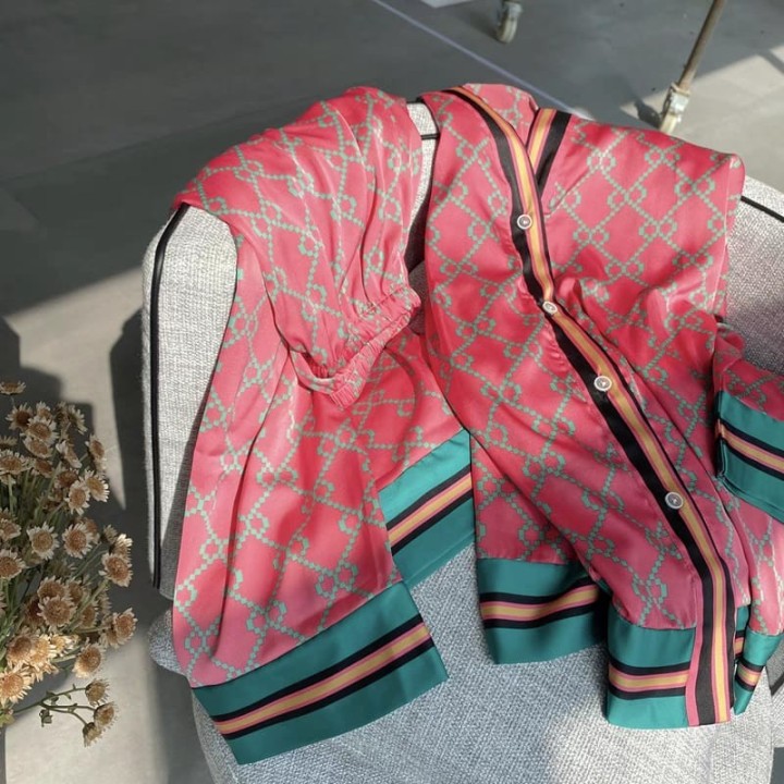 Western Couture Women’s Premium Printed Night Suit Set – Elegant Full Sleeves Shirt & Lounge Pants Co-Ord Sleepwear