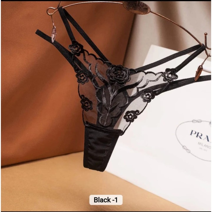 Western Couture Imported Lace Bikini Thong Panty for Women