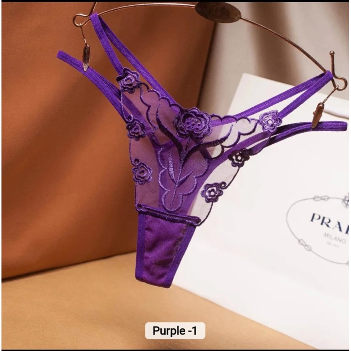 Western Couture Imported Lace Bikini Thong Panty for Women