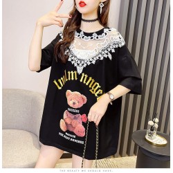 Western Couture Imported Elegant Big Size Loose Pattern T-Shirt