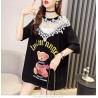 Western Couture Imported Elegant Big Size Loose Pattern T-Shirt