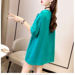 Western Couture Imported Elegant Big Size Loose Pattern T-Shirt