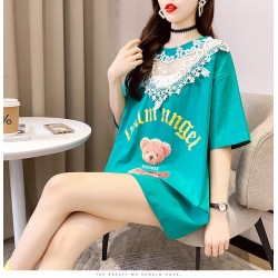 Western Couture Imported Elegant Big Size Loose Pattern T-Shirt