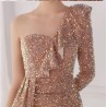 Imported Beautiful Sequin Golden One Shoulder Straps Party Wear Dress