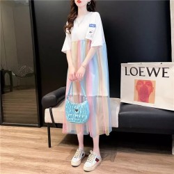 Western Couture Imported Loose Fit Rainbow Print Skirt Dress