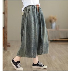 Western Couture Imported Stylish Embroidered Denim Short-Length Jeans