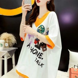 Western Couture Imported Stylish Oversized V Neck T-Shirt