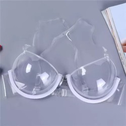 Crystal Clear Transparent Plastic Bra for Women