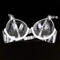 Crystal Clear Transparent Plastic Bra for Women