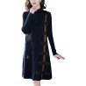 Western Couture Imported Autumn-Winter Full Sleeves Mock Neck Dress