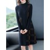 Western Couture Imported Autumn-Winter Full Sleeves Mock Neck Dress