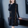 Western Couture Imported Autumn-Winter Full Sleeves Mock Neck Dress