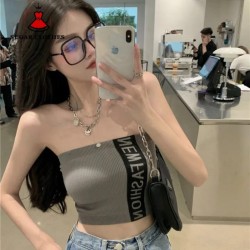 Western Couture Imported Glamorous Double Layered Tank/Tube Top with Detachable Straps & Chest Pads