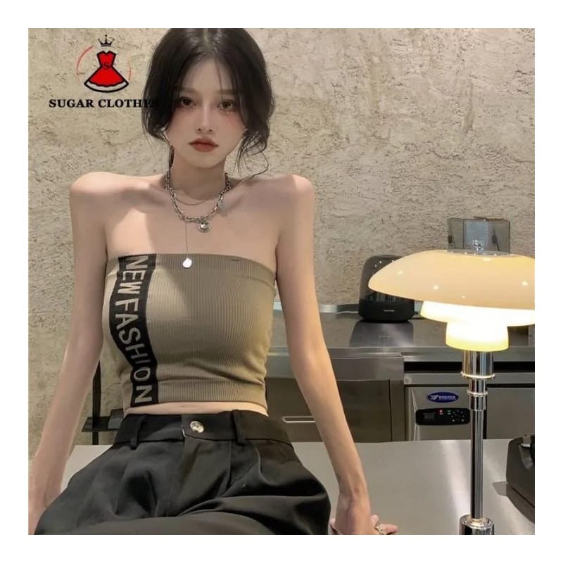 Western Couture Imported Glamorous Double Layered Tank/Tube Top with Detachable Straps & Chest Pads