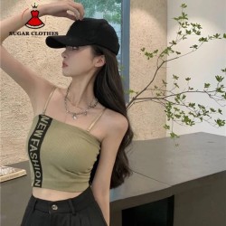 Western Couture Imported Glamorous Double Layered Tank/Tube Top with Detachable Straps & Chest Pads