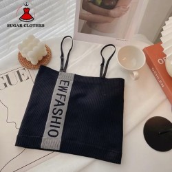 Western Couture Imported Glamorous Double Layered Tank/Tube Top with Detachable Straps & Chest Pads