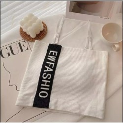 Western Couture Imported Glamorous Double Layered Tank/Tube Top with Detachable Straps & Chest Pads