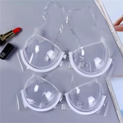 Crystal Clear Transparent Plastic Bra for Women
