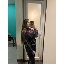 Western Couture Imported Velvet Hooded Jacket & Pant 2-Piece Coord Set – Spring/Autumn Collection