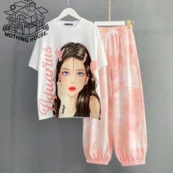 Western Couture Imported Tie-Dye Lounge Wear Set – 2 Pc Top & Pant Combo