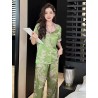 Western Couture Imported 3 Pc Night Suit – Front Open Top, Pant & Shorts Combo