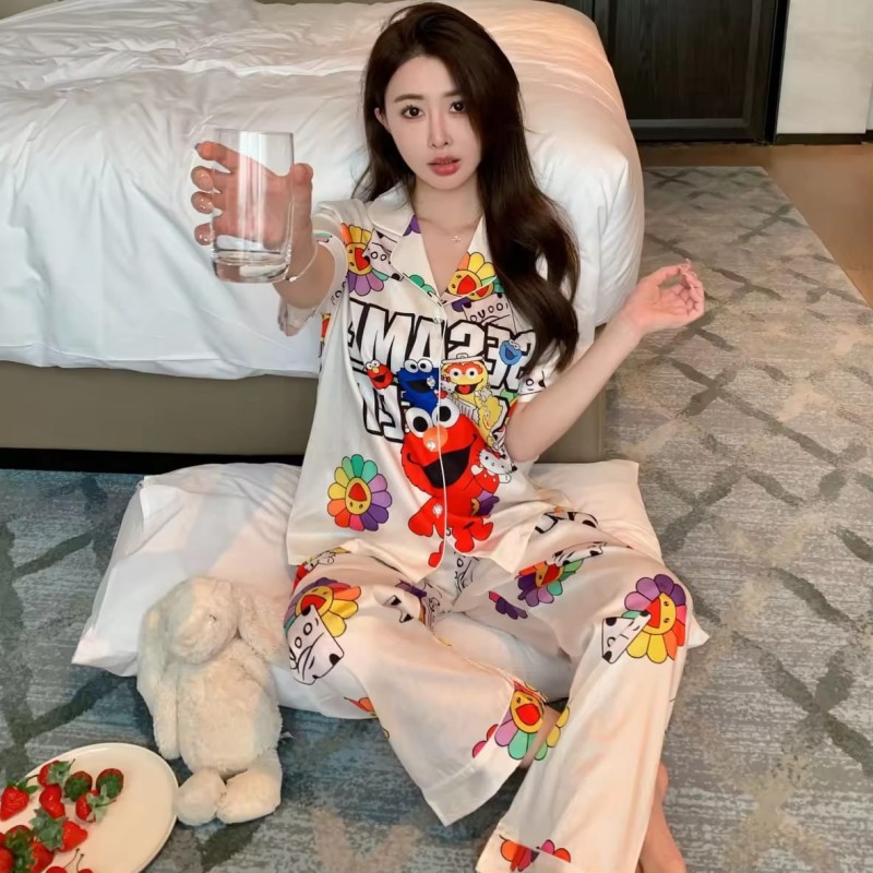 Western Couture Imported 3 Pc Night Suit – Front Open Top, Pant & Shorts Combo