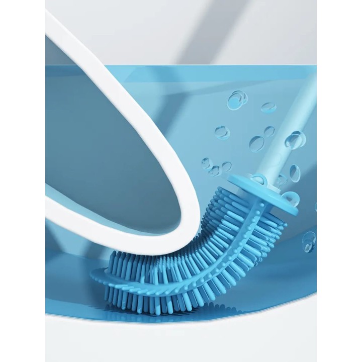 Luxever™ Smart Toilet Brush 2Pc Set with Wall Mounted Holder & Pasted Clip