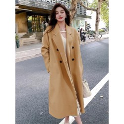 Western Couture Imported Office / Casual Wear Women's Long Trench Blazer/Over Coat