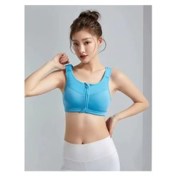 Western Couture Imported Gym Fitness Sportswear Bralette with Front Zip Closure