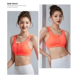 Western Couture Imported Gym Fitness Sportswear Bralette with Front Zip Closure