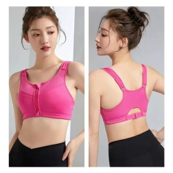 Western Couture Imported Gym Fitness Sportswear Bralette with Front Zip Closure