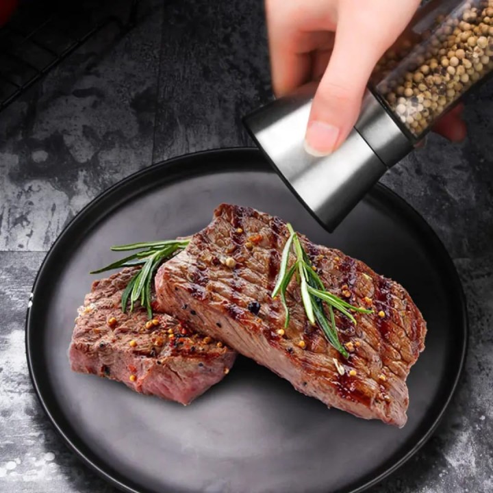 LUXEVER Premium Manual Spice Crusher – Stainless Steel & Glass | Big & Small Sizes