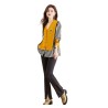 Western Couture Imported Early Spring Stylish Patchwork Knit Shirt with V-Neck Vest Layered Look