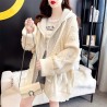 Western Couture Imported Heavy Quality Oversized Hooded Knitted Zip Closure Cardigan/Jacket