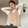 Western Couture Imported Sleeveless Knitted Vest Top with Fur Detailing