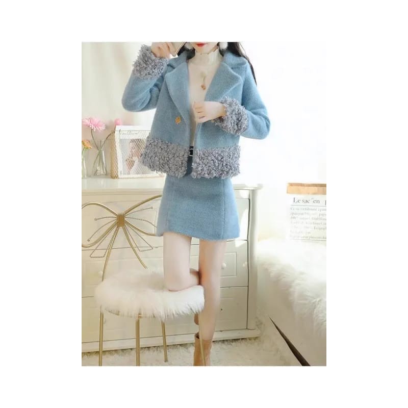 Western Couture Imported Elegant Blazer & Skirt 2 Pc Co-Ord Set – Spring/Autumn Wear