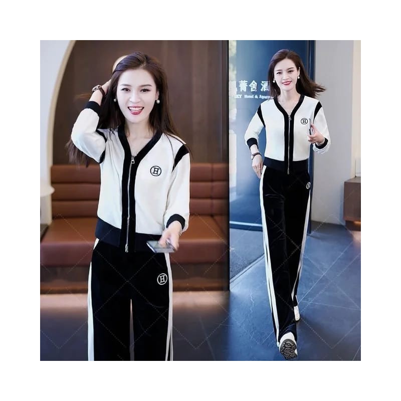 Western Couture Velvet Coord Set – 2 Pc Imported Spring/Autumn Wear Jacket and Wide Leg Pant