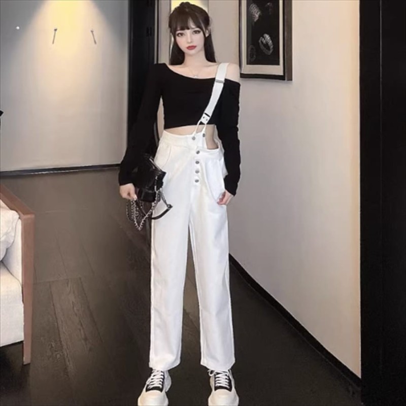 Imported Stylish One-Shoulder Suspender Pant (Removable Strap)