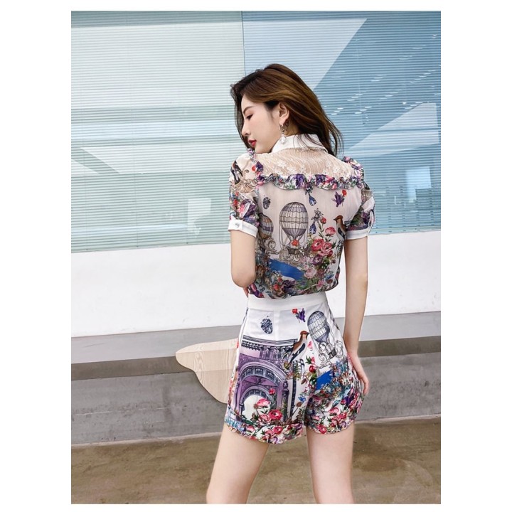 Imported  Digital Print Shirt and Short Trendy 2 Pc Coord Set