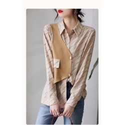 Western Couture Imported Statement Shirt with Contrast Patch Vest – Elegant & Edgy