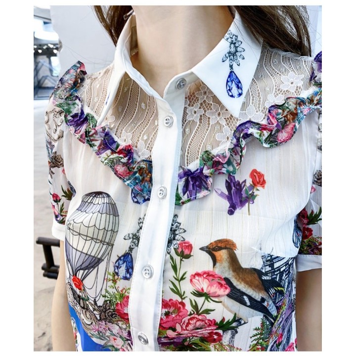 Imported  Digital Print Shirt and Short Trendy 2 Pc Coord Set