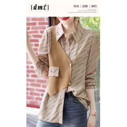 Western Couture Imported Statement Shirt with Contrast Patch Vest – Elegant & Edgy