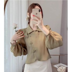 Western Couture Imported Summer Cross-Buttoned Stylish Top – Korean Chic Elegance