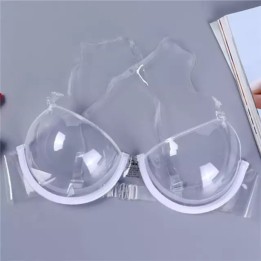 Crystal Clear Transparent Plastic Bra for Women